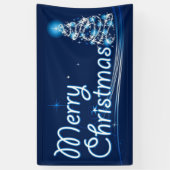 Blaue frohe Weihnachten Banner (Vertikal)
