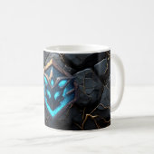 Blaue Frost-Runen-Emblem Kaffeetasse (VorderseiteRechts)