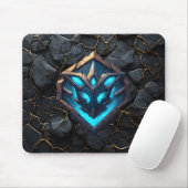 Blaue Frost-Runen-Emblem Mousepad (Mit Mouse)