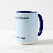Blaue Frost-Schimmer-Design Tasse (VorderseiteRechts)
