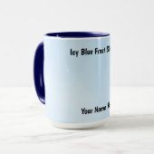 Blaue Frost-Schimmer-Design Tasse (Vorderseite Links)