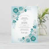 Blaue frostige Winterhochzeit Einladung (Stehend Vorderseite)