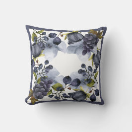 Blaue Früchte im Rahmen werfen Kissen