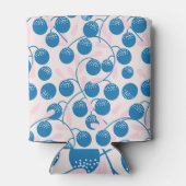 Blaue Früchte, rosa Blätter, nahtloses Design. Dosenkühler (Rückseite)