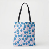 Blaue Früchte, rosa Blätter, nahtloses Design. Tasche (Vorderseite)