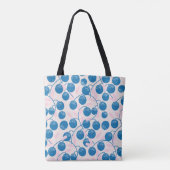 Blaue Früchte, rosa Blätter, nahtloses Design. Tasche (Rückseite)