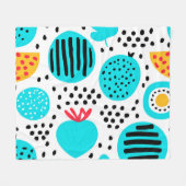 Blaue Fruchtmuster Malerei Kunst. Jetzt kaufen Fleecedecke (Vorderseite (Horizontal))