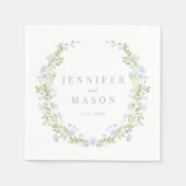 Blaue Frühling Blume rustikale Hochzeit Papa Napki Serviette (Vorderseite)