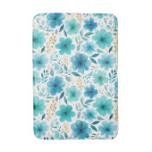 Blaue Frühlingsblumen Elegantes Botanisches Flair Badematte (Vorderseite Vertikal)