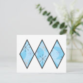 Blaue Fünfziger-Diamanten Postkarte (Stehend Vorderseite)