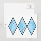 Blaue Fünfziger-Diamanten Postkarte (Vorne/Hinten)
