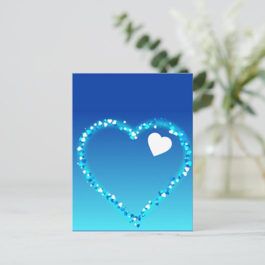 Blaue Funkeln Postkarte (Stehend Vorderseite)