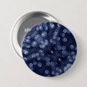 Blaue Funkelnde Bokeh-Lichter Button (Vorne & Hinten)