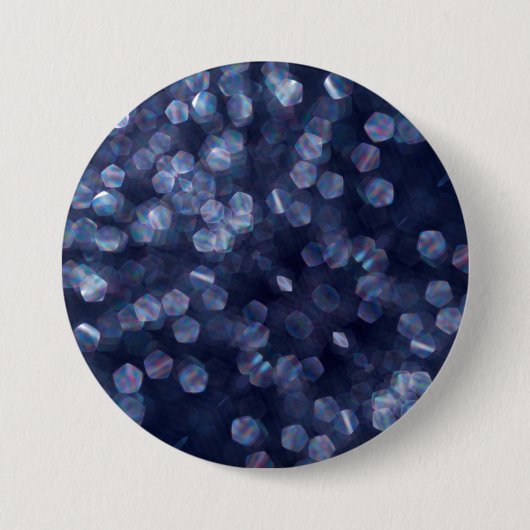Blaue Funkelnde Bokeh-Lichter Button (Vorderseite)