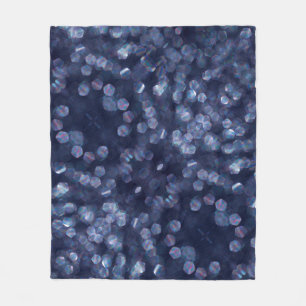 Blaue Funkelnde Bokeh-Lichter Fleecedecke