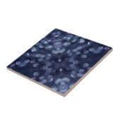 Blaue Funkelnde Bokeh-Lichter Fliese (Seite)