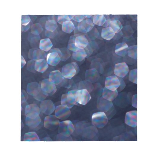Blaue Funkelnde Bokeh-Lichter Notizblock (Vorderseite)