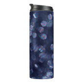 Blaue Funkelnde Bokeh-Lichter Thermosbecher (Nach rechts gedreht)