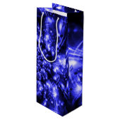 Blaue funkelnde Lichter Geschenktüte Für Weinflaschen (Vorderseite Schrägansicht)