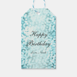 Blaue funkelnde Lichter Glamour-Party-Geschenkkart Geschenkanhänger