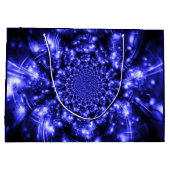 Blaue funkelnde Lichter Große Geschenktüte (Rückseite)