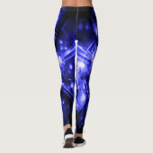Blaue funkelnde Lichter Leggings (Rückseite)