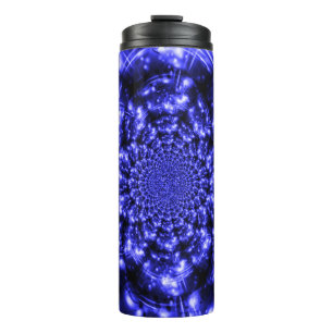 Blaue funkelnde Lichter Thermosbecher