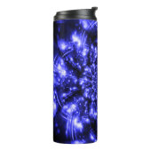 Blaue funkelnde Lichter Thermosbecher (Nach links gedreht)