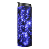 Blaue funkelnde Lichter Thermosbecher (Nach rechts gedreht)