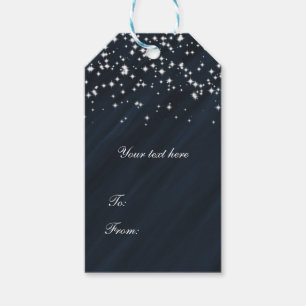 Blaue & funkelnde Sterne Eleganter Glamour Gefalle Geschenkanhänger