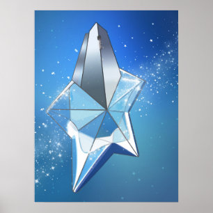 Blaue Funkelstern Parfümflasche Glamour Poster