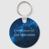 Blaue Funkenleuchten Silver Cross Monogram Schlüsselanhänger (Rückseite)