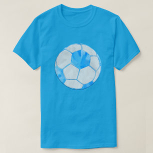 Blaue Fußball-Ball-gefärbte Krawatte T-Shirt