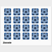 Blaue Fußball-Geometrie Quadratischer Aufkleber (Blatt)