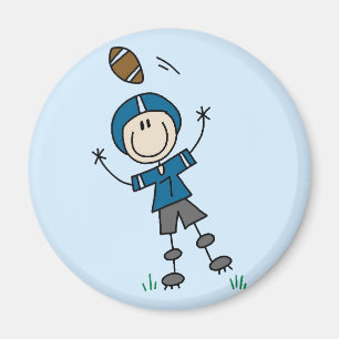 Blaue Fußball-Spieler-T-Shirts und Geschenke Magnet