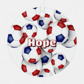 Blaue Fußballbällchen Sport Sake Ornament Aus Metall (Vorderseite)