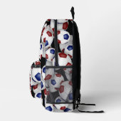 Blaue Fußballbälle mit Monogramm Bedruckter Rucksack (Rechts)
