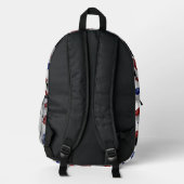 Blaue Fußballbälle mit Monogramm Bedruckter Rucksack (Rückseite)