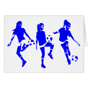 Blaue Fußballfähigkeiten von Frauen