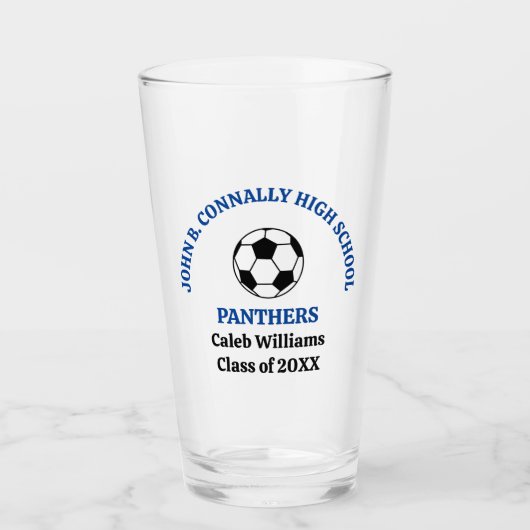 Blaue Fußballmannschaft der High School personalis Glas (Vorderseite)