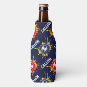 Blaue Fußballmannschaft personalisiert Flaschenkühler (Flaschenvorderseite)