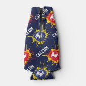 Blaue Fußballmannschaft personalisiert Flaschenkühler (Rückseite)