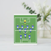 Blaue Fußballmannschaft Postkarte (Stehend Vorderseite)