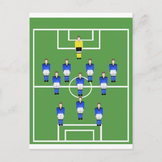 Blaue Fußballmannschaft Postkarte (Vorderseite)