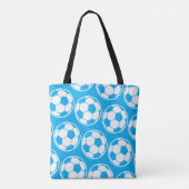 Blaue Fußballmuster-Schraubengrafik Tasche (Rückseite)