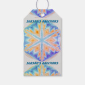 Blaue futuristische Kristallschneeflocken Weihnach Geschenkanhänger (Vorderseite)