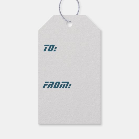 Blaue futuristische Kristallschneeflocken Weihnach Geschenkanhänger (Rückseite)