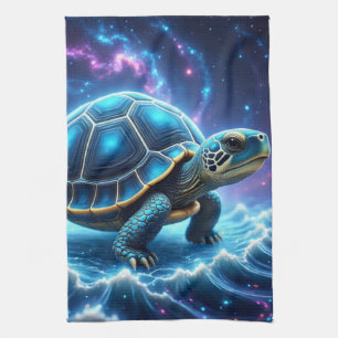 Blaue Galaktische Meerschildkröte Geschirrtuch