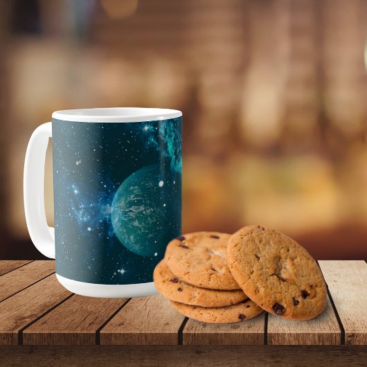 Blaue Galaktische Planetenansicht Kaffeetasse