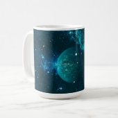 Blaue Galaktische Planetenansicht Kaffeetasse (Vorderseite Links)